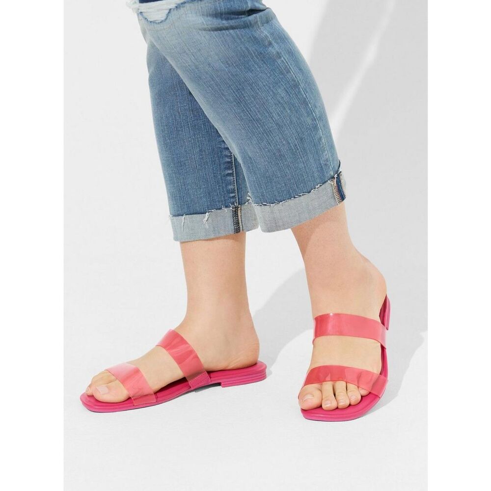 Torrid NIP Hot pink Lucite Strappy Sandal size 9.5 WW